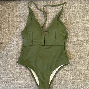 ZAFUL Lace-up Crisscross Ribbed Swimsuit